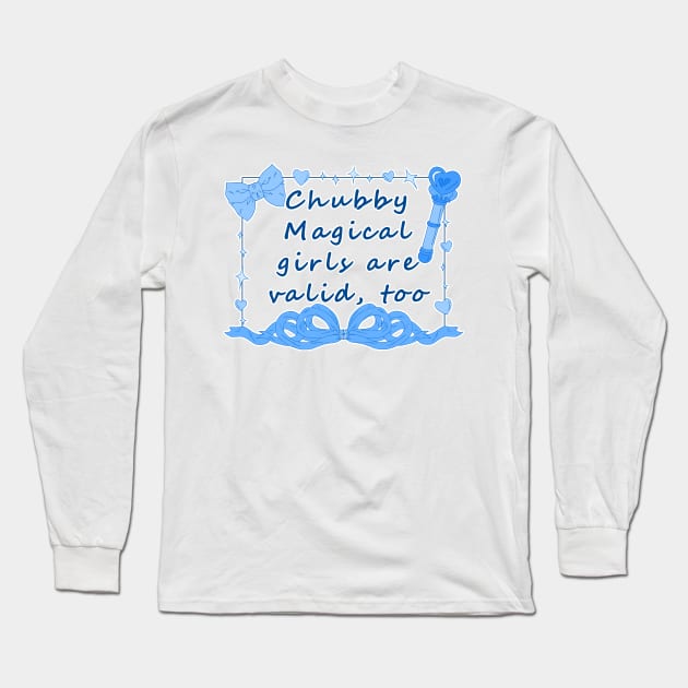 Chubby Magical Girls - Blue Long Sleeve T-Shirt by Rainy Day Dreams